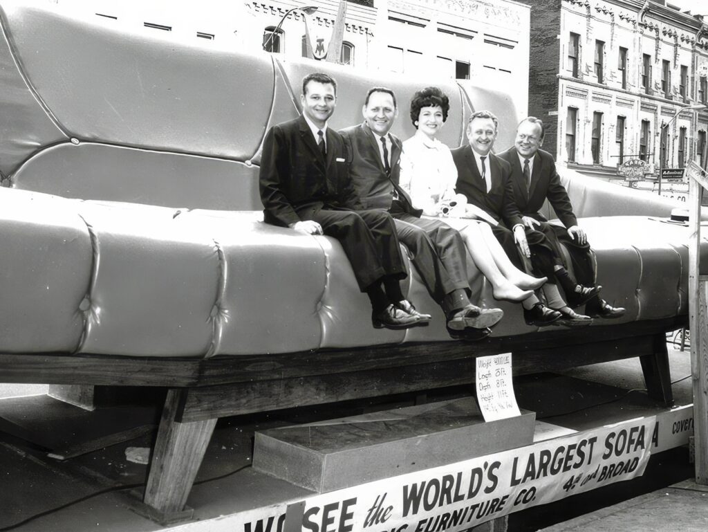 Gaines family world's largest sofa